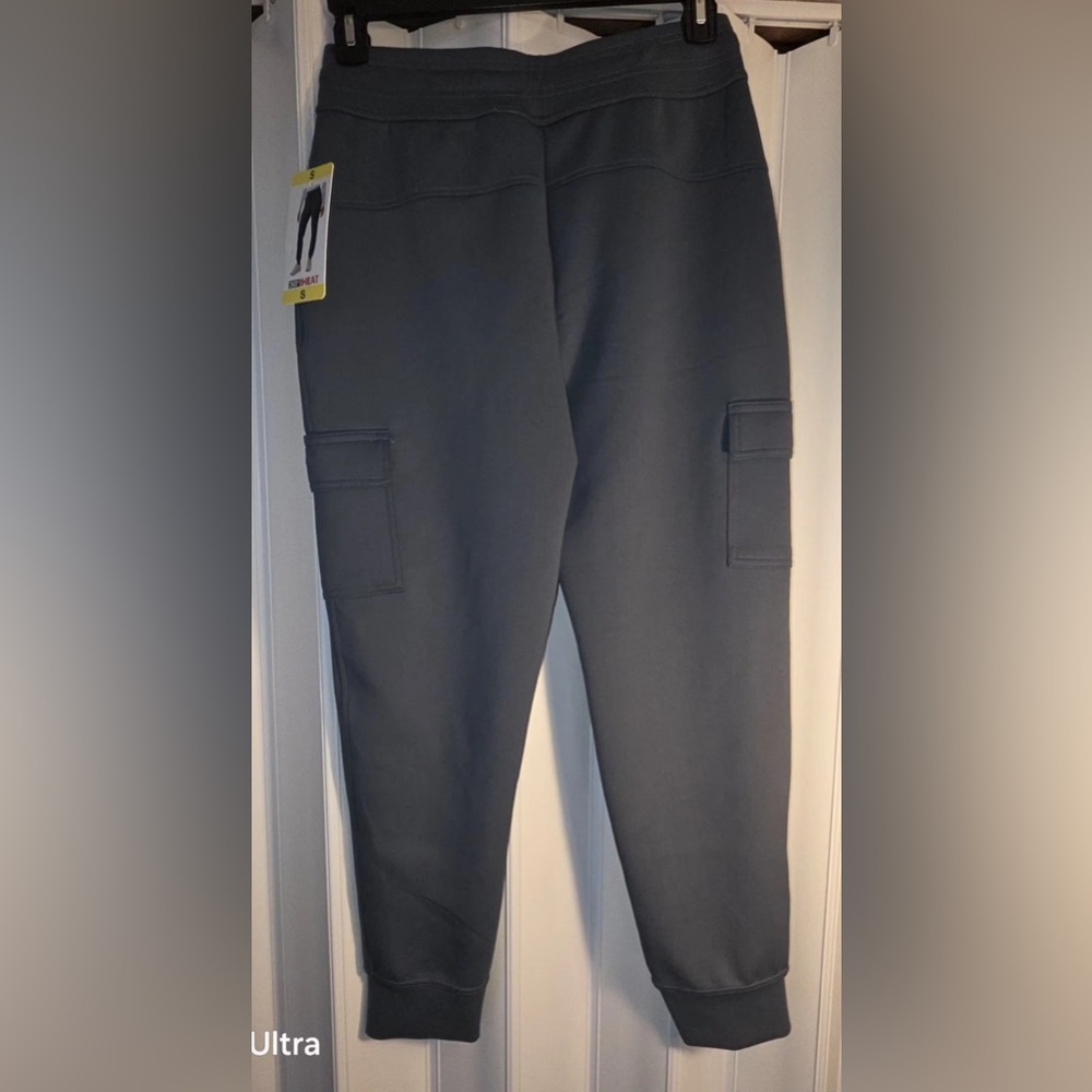 32 Degrees Womans Joggers Drawstring Cuff At Ankles Cargo Pockets Blue/Green S - Picture 2 of 7